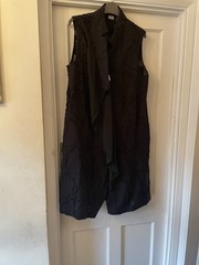 CREA CONCEPT Black Textured Cotton Design Sleeveless Zip Front Dress,40/UK 12