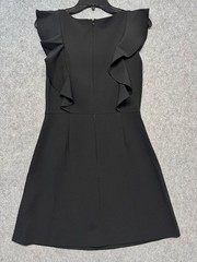 French Connection Black Ruffle Strap Mini Dress