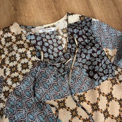 Glamorous Patchwork Geometric Floral Smock Maxi Dress Womens Size Large