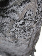 Vintage 90s Y2K Black Velvet Beaded Ruffle Midi Dress Gothic Fairycore Sz 10