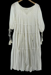 Talisman Dress Cream Fredrico Loose Fit Cotton S/M Boho Ethereal Cottagecore