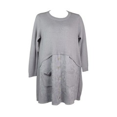Simply Couture Womens Long Sleeve Grey Faux Suede Sweater Dress Size XXL NWT