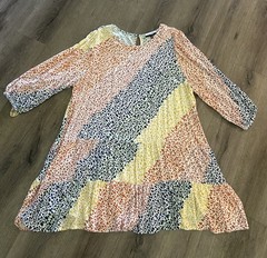 Eloquii Elements Plus Size Tiered Dress 24 Rainbow Abstract Print T Shirt Knit