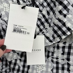 NWT Sezane Robe Agatha One Shoulder Ruffle Gingham Floral Embroidered Dress 36/4