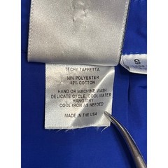 Finley Blue Techy Taffeta Button Down Shirt Dress Long Sleeve Pockets Small