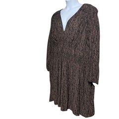 NWT Universal Thread Black and Brown print long balloon sleeve dress – 3X
