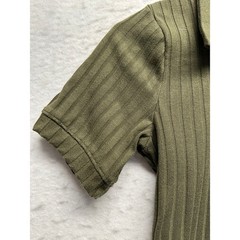 Y2K Abercrombie & Fitch Olive Ribbed Button Front Mini Dress – XS