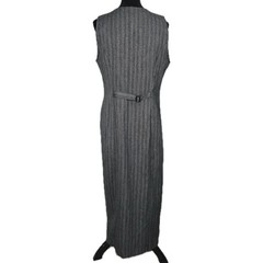 Worthington VTG Old Money Button Down Maxi Dress 10 Grey Secretary Preppy