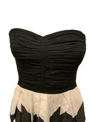 Leifnotes Anthropologie Black & White Zig-Zag Strapless Dress Size 4 Fit & Flare