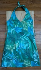 size 14 see measurements Jones New York halter green floral dress