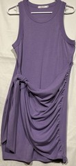 Lavender Bodycon Tank Dress Ruching Side Adjustable Tie Waist Stretch Sz XL