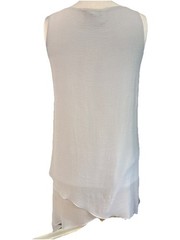 Saks Fifth Avenue Gray Scoop Neck Sleeveless Layered Lightweight Dress M