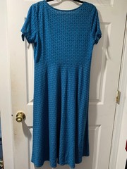 Croft & Barrow Blue Cotton Blend Short Sleeve Fit & Flare Dress Women&rsquo;s M