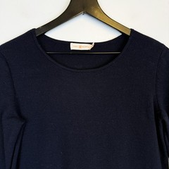 Tory Burch Harley Dress Grommet Lace-up Mini Wool Sweater Dress Navy Blue – S