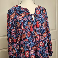 Vineyard Vines Tilsbury Tassel Bottom Dress Size XS Tunic Floral Summer Breezy