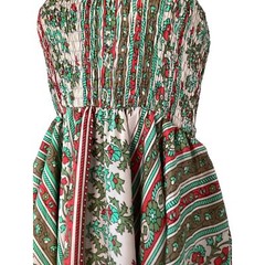 NWOT India Boutique Asymmetric Scarf Print Dress One Size Halter Strapless