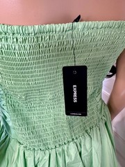 MINT COLORED STRAPLESS DROP WAIST BUBBLE HEM MINI DRESS WITH POCKETS – NWT