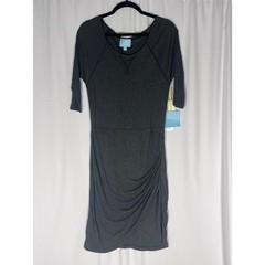 NWT CeCe Cynthia Steffe Charcoal Gray Ruched Bodycon Midi Dress Large