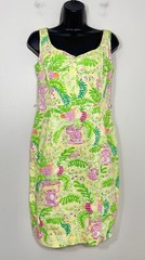 Lilly Pulitzer Vintage Miranda Sheath Dress Monkey Print Lemon Sorbet Size 4