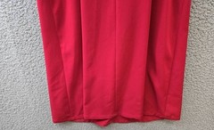 Anne Klein Bow-Front MIDI Dress Women&rsquo;s 6 Titian Red Side Pockets Zip Closure