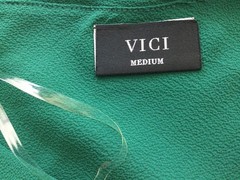 NWoT VICI 97% Polyester maxi one shoulder Lined Dress Emerald size M