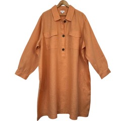 J. Jill Linen Popover Shirtdress in Apricot Womans 4X Resortwear Minimalist