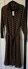Banana Republic Polka Dot Midi Shirtdress Women&rsquo;s US Size M Dark Brown