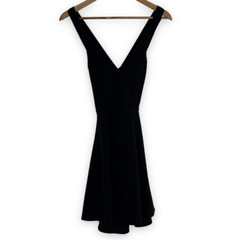 Lulus Black Lined Straps Back Zip Stretch Little Mini Dress Size Small