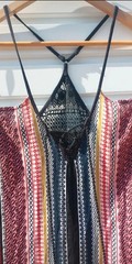 Boho geometric pattern racerback summer midi dress | beach/festival | Size 6-8