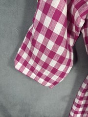 Karen Kane Size XL Linen Pink & White Check Button-Up Rope Belt Shirt Dress