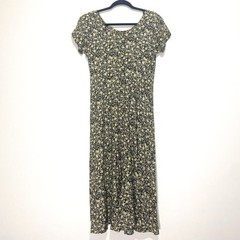 True Vintage 70s/80s All That Jazz Floral Maxi Dress W/ Cinch Clip Large Prairie