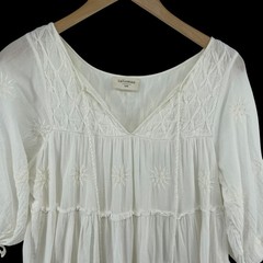 Talisman Dress Cream Fredrico Loose Fit Cotton S/M Boho Ethereal Cottagecore