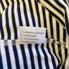 MEROKEETY Tee Shirt Dress Womens Medium Striped Pockets Tie Waist Blue&white