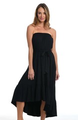La Blanca Draped Darling Strapless Midi Dress Size XL (belt missing)