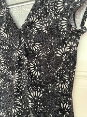 Athleta Nectar Dress Size Medium Black Grey Short Sleeve Faux Wrap Athleisure