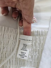 H&M white summer midi dress, ruched bodice and ruffles (size XS)