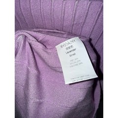 Lavender Ribbed Knit Tie Shoulder Midi Dress Purple Pleated Skirt Small