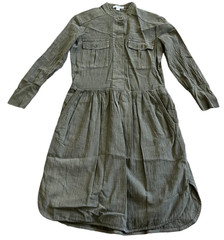 Standard James Perse Womens Dress Green Size 0 Button 3/4 Sleeve Side Pocket