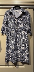 Jude Connally women&rsquo;s size XS navy & white 3/4 sleeve abstract print dress