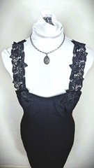 Womens Datiani Black Vintage Lace Strappy Lined Sheath Dress – Size 8