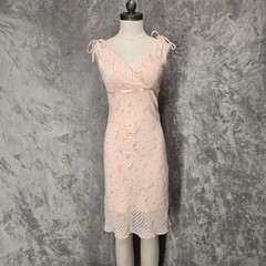 Papaya Dress Womens S Pink Floral Sheer Coquette Cottage Y2K Fairy Empire Pastel