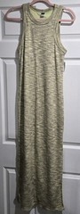 Old Navy Women’s Knit Maxi Dress M Beige Gray Heathered Round Neck Sleeveless