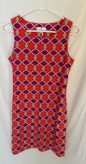 EUC Jude Connally pink red multi Dress a line sleeveless sz S USA