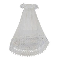 Solitaire Swim White Crochet Lace Strapless High Low Swim Dress Cover Up Small