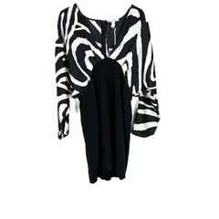 NWT Sergio Hudson x Target Zebra Print Mini Dress Black Ebony Size Large L NEW
