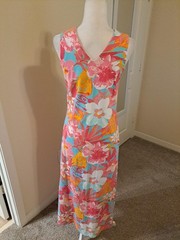 Ana Clare Emilee Maxi Shift Dress Tahiti Size S EUC #137