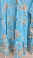 Antica Sartoria Boho Turquoise & Gold Embroidered Mini Dress – Tassel Beach New
