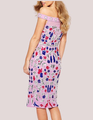 Virgos Lounge Maise Embellished Bardot Midi Dress UK 10 RRP £147 LN027 KK 17