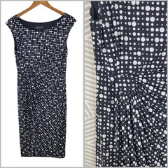 Connected Dress Size 12 Evening Dress Ruched Waist Special Event Black White
