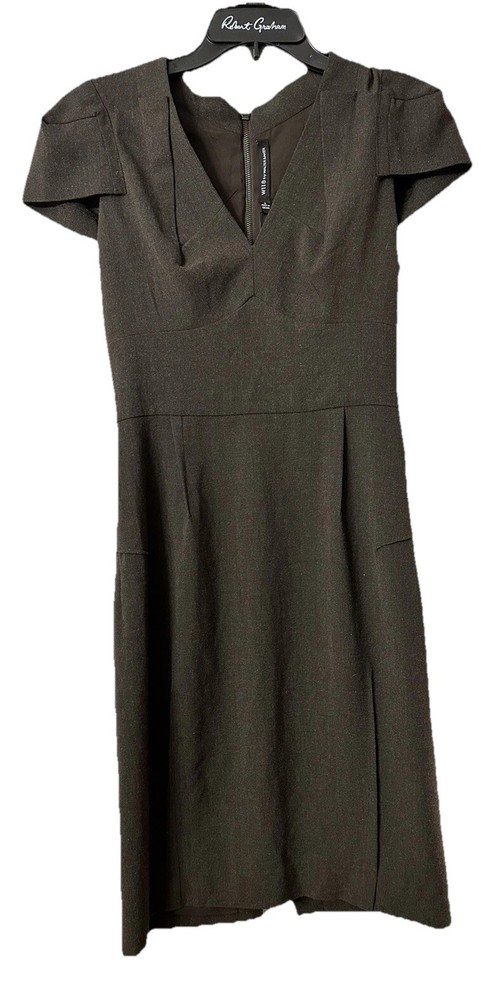 NWT W118 Walter Baker Womens Brown Phoebe Lined Zipped Back Dress Size Small
